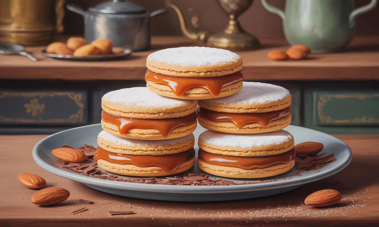 découvrez les alfajores argentins au dulce de leche, ces délicieuses gourmandises à base de biscuits moelleux fourrés de caramel crémeux. un véritable voyage culinaire en argentine à chaque bouchée. idéaux pour les amateurs de douceurs sucrées!