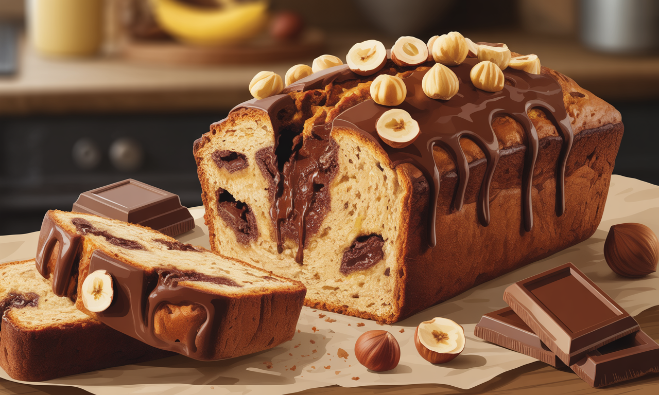 découvrez notre délicieuse recette de banana bread choco noisette, un pain tendre et moelleux alliant la douceur des bananes mûres à la richesse du chocolat et au croquant des noisettes. parfait pour votre petit-déjeuner ou un goûter gourmand, ce délice saura ravir les amateurs de chocolat et de fruits. facile à réaliser, il deviendra rapidement un incontournable de votre cuisine.