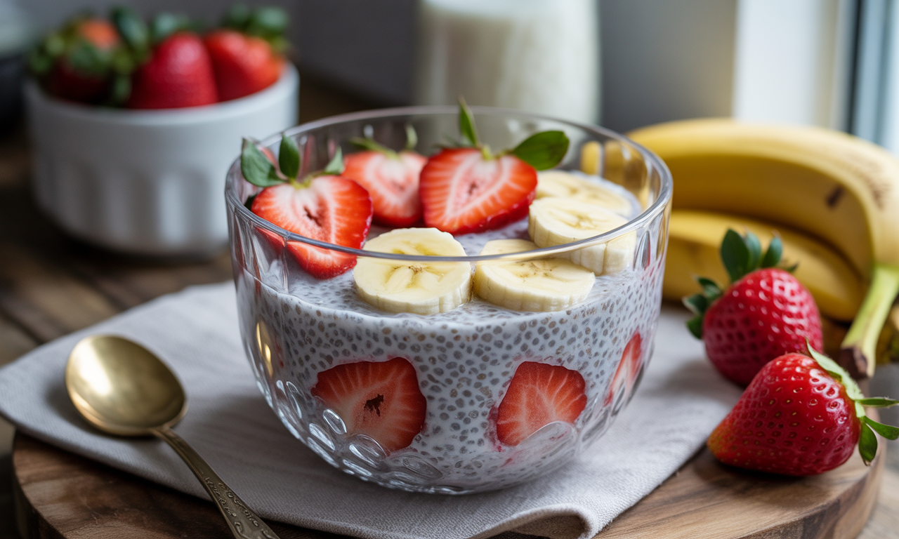 découvrez notre délicieuse recette de 'chia overnight porridge' ! un petit-déjeuner sain et nourrissant, préparé en un instant. mélangez des graines de chia, du lait végétal et des fruits frais la veille pour un repas prêt à déguster au réveil. parfait pour commencer la journée avec énergie !