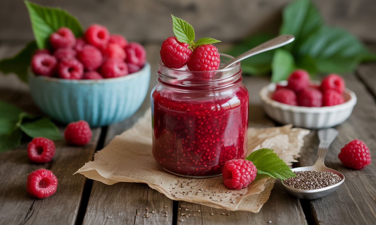 découvrez notre délicieuse confiture de framboises et chia, un mélange savoureux et sain qui réveille vos papilles. parfaite pour vos tartines, yaourts ou desserts, elle est élaborée à partir d'ingrédients naturels pour un goût authentique.