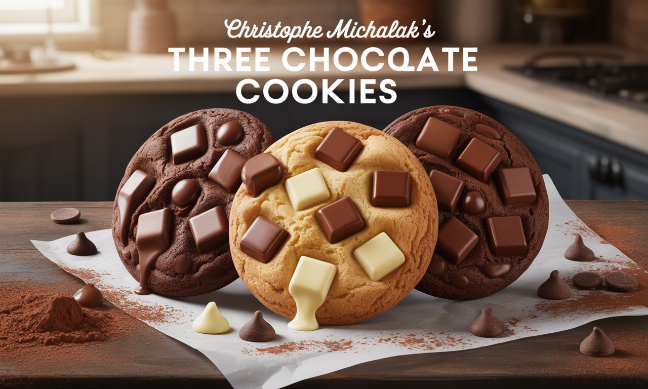 découvrez la recette gourmande des cookies aux trois chocolats de christophe michalak, un délice irrésistible qui allie le croustillant extérieur à un cœur fondant. parfait pour les amateurs de douceurs chocolatées !