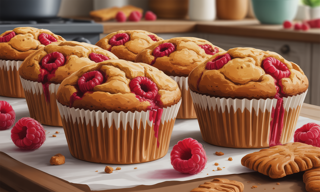 découvrez nos irrésistibles muffins aux speculoos et framboises, un délice sucré qui allie le croquant des biscuits à la douceur acidulée des fruits rouges. parfaits pour le petit-déjeuner ou le goûter, ces muffins sont une véritable invitation à la gourmandise !