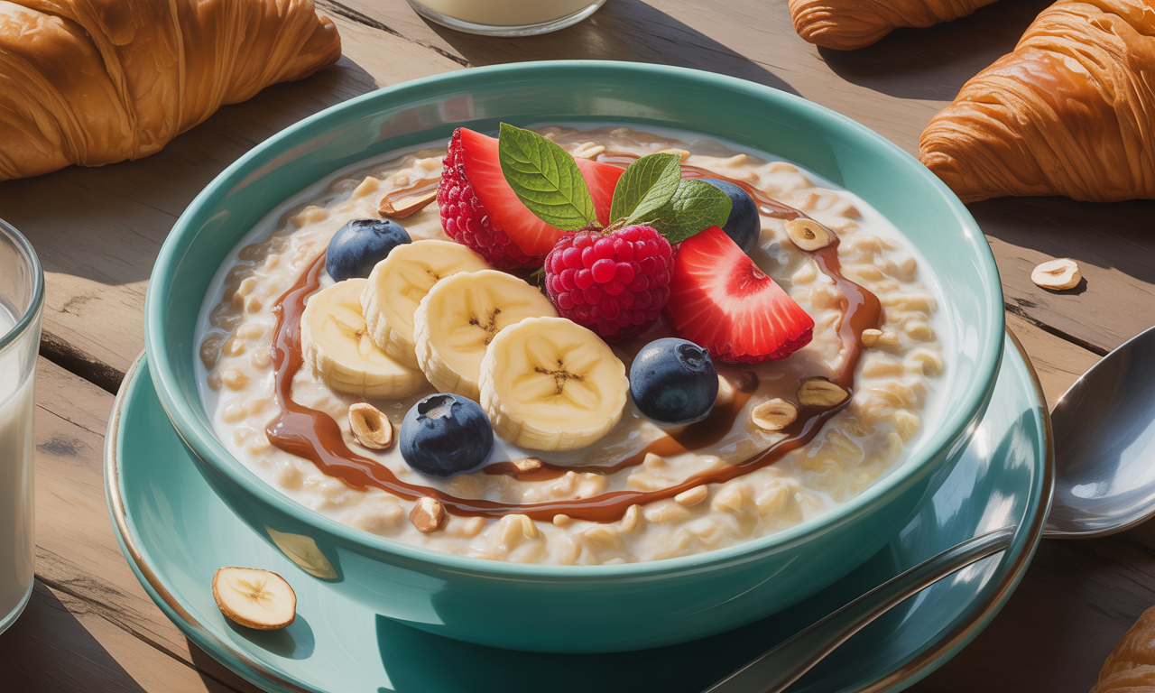 découvrez notre délicieuse recette de porridge aux flocons d'avoine et lait de noisette. un petit-déjeuner sain et réconfortant, riche en fibres et en saveurs. parfait pour bien commencer la journée !