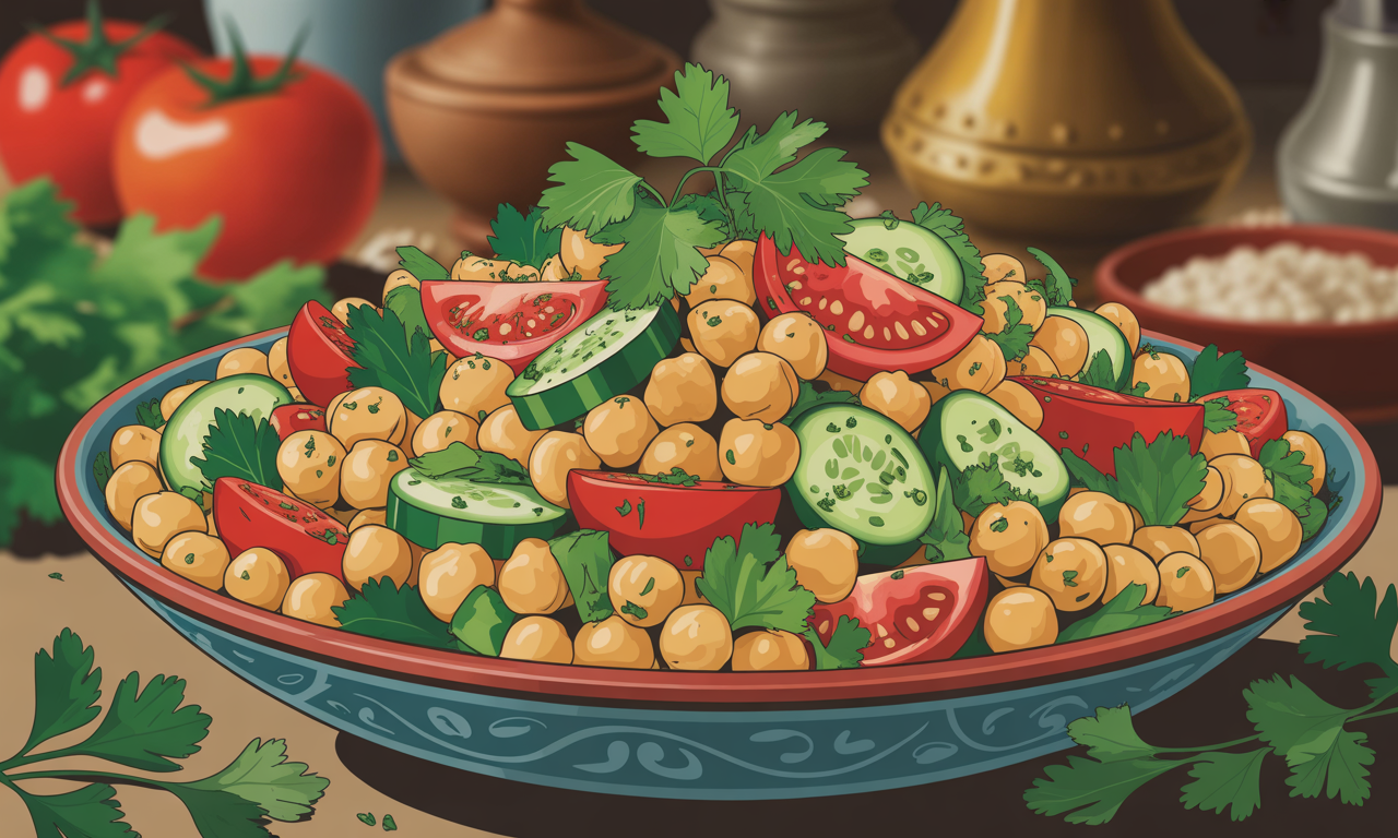 découvrez notre délicieuse salade libanaise aux pois chiches, un mélange savoureux de fraîcheur et de nutrition, parfait pour un repas léger ou un accompagnement. éveillez vos papilles avec cette recette authentique et healthy!